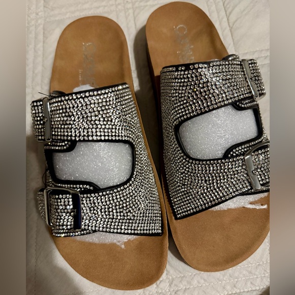 Corkys Rhinestone Buckle Sandals - Black Rhinestones - Picture 5 of 5